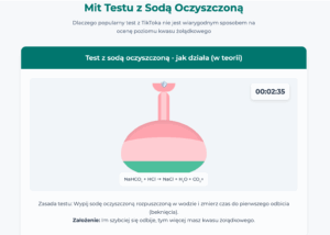 test z sodą oczyszczoną na niedokwasotę